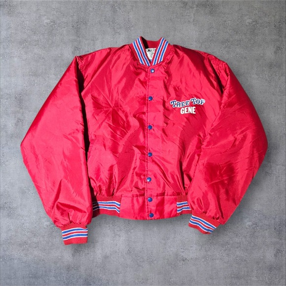 Rare! 70s Tree Top Apple Varsity Bomber Jacket Tailored Buccaneer Wind West XL